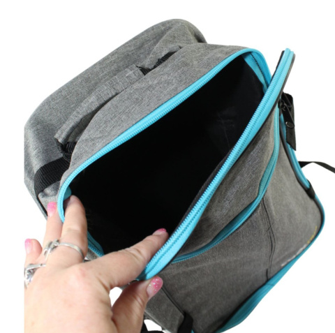 Wytrzymały Plecak Podróżny RGL M26 SZARY NIEBIESKA LAMÓWKA 40 x 27 x 19 [cm] 24 Litry Do Samolotu Bagaż Podręczny