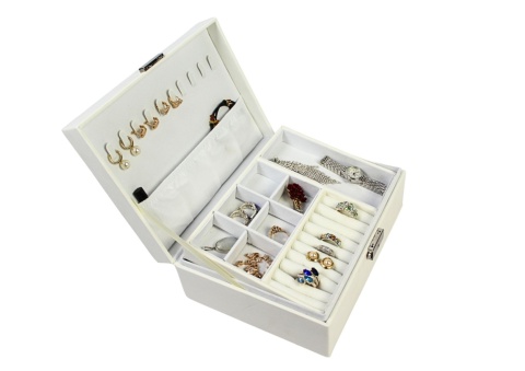 Elegancka i Stylowa Szkatułka Na Biżuterię PETERSON Pojemny Organizer PTN 04 Czarny 22,5 x 17 x 8 [cm]