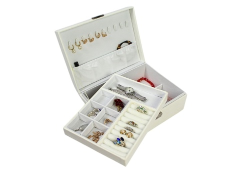 Elegancka i Stylowa Szkatułka Na Biżuterię PETERSON Pojemny Organizer PTN 04 Czarny 22,5 x 17 x 8 [cm]