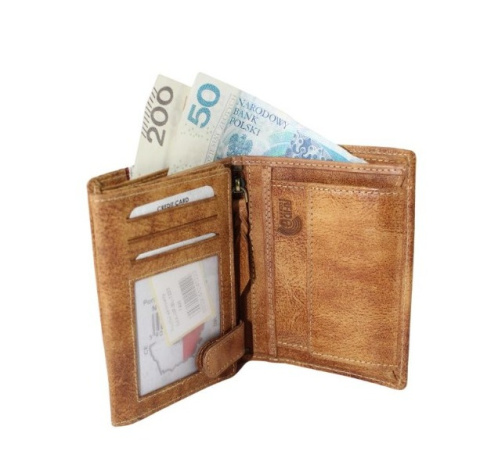 Portfel Męski Rovicky (PL) Skóra Licowa Pionowy Bez Zapięcia Dwa Skrzydełka N4A/ 1222 RFID ,,GODŁO,, 13 x 10 x 2 [cm]
