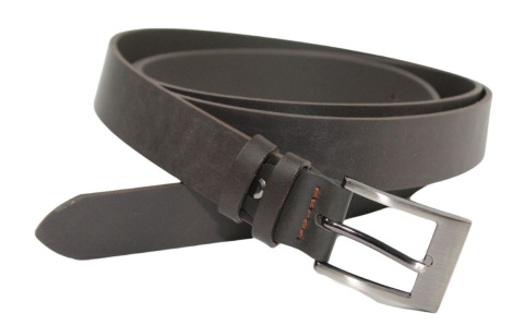 Pasek Skórzany HADA (PL) GŁADKI Skóra Licowa EXTRA 30 mm CZEKOLADOWY XXL NADWYMIAR