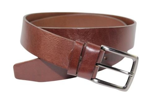 Pasek Skórzany Męski PAS-MAX (PL) Gładki 40 mm Skóra Naturalna Licowa CIEMNY BRĄZOWY K506