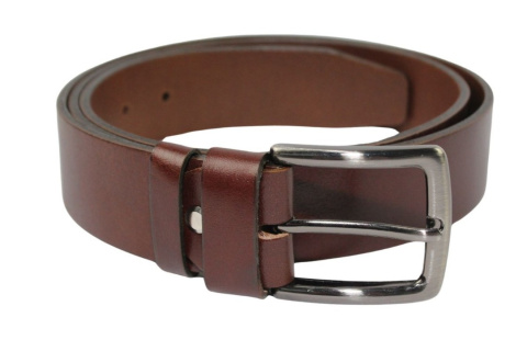 Pasek Skórzany Męski PAS-MAX (PL) Gładki 40 mm Skóra Naturalna Licowa CIEMNY BRĄZOWY K506