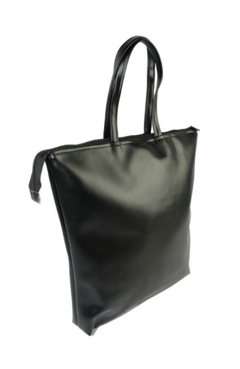 Torebka Na Zakupy Antoszczyk (PL) MARTA Ze Skóry Włoskiej Model Duży 41 x 38 x 8 [cm] CZARNY Połysk