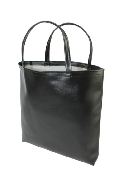 Torebka Na Zakupy Antoszczyk (PL) MARTA Ze Skóry Włoskiej Model Średni 36 x 37 x 8 [cm] CZARNY Połysk