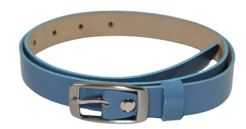 Pasek Damski Skórzany Gładki GRETOS (PL) 20 mm BŁĘKITNY LAKIEROWANY