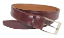 Pasek Męski Skórzany GRETOS (PL) BORDOWY Szyty Cienką Nitką Skóra Licowa 35 mm