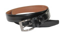 Pasek Skórzany GRETOS (PL) Skóra Licowa EXTRA 35 mm CZARNY Szyty Czarną Nitka Klamra Tradycyjna
