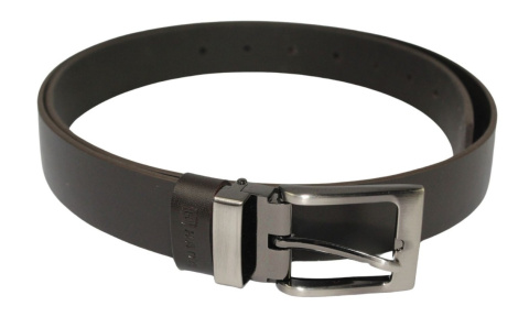 Pasek Skórzany Męski HADA (PL) Gładki Klamra Nowoczesna 30 mm Skóra Naturalna CZEKOLADOWY