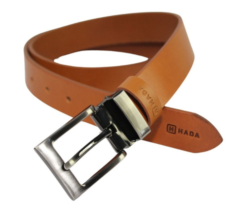 Pasek Skórzany Męski HADA (PL) Gładki Klamra Nowoczesna 30 mm TOFFI