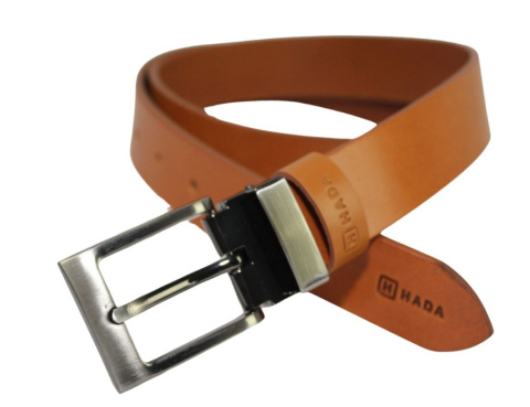 Pasek Skórzany Męski HADA (PL) Gładki Klamra Nowoczesna 30 mm TOFFI