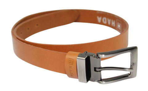 Pasek Skórzany Męski HADA (PL) Gładki Klamra Nowoczesna 30 mm TOFFI