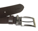 Pasek Skórzany Męski HADA (PL) Gładki Klamra Nowoczesna 40 mm Skóra Naturalna CZEKOLADOWY