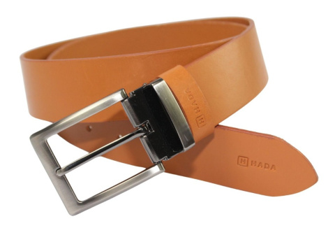 Pasek Skórzany Męski HADA (PL) Gładki Klamra Nowoczesna 40 mm Skóra Naturalna TOFFI