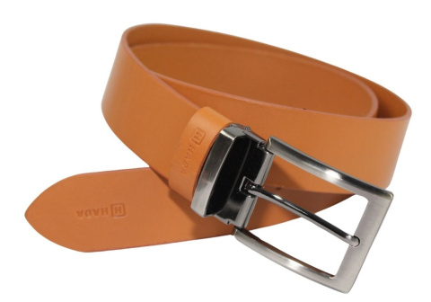 Pasek Skórzany Męski HADA (PL) Gładki Klamra Nowoczesna 40 mm Skóra Naturalna TOFFI