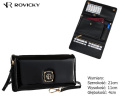 Portfel Damski Rovicky (PL) Skóra Włoska Poziomy z Funkcją Torebki R-MW-01-6083 CZARNY 21 x 11 x 4 [cm]