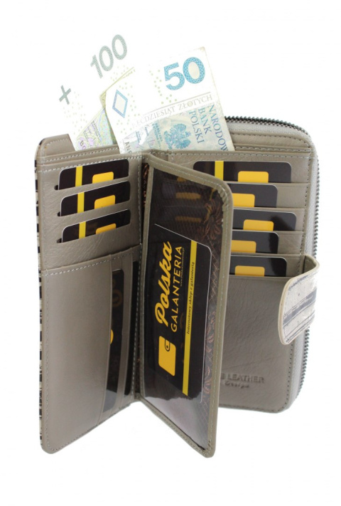 Portfel Damski Skóra Naturalna GREGORIO Z Suwakiem Piórnik RFID HL116 CZERWONY 16 x 9,5 x 3 [cm]