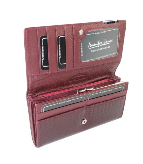 Portfel Damski Skórzany Lakierowany Jennifer Jones Długi Max Z Klamrą 5289-2 18,5 x 9,5 x 3 [cm]