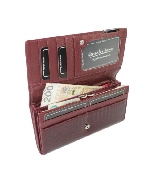 Portfel Damski Skórzany Lakierowany Jennifer Jones Długi Max Z Klamrą 5289-2 18,5 x 9,5 x 3 [cm]