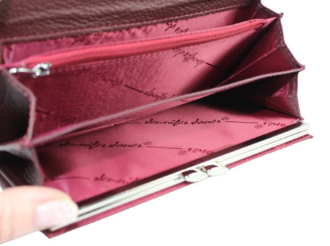 Portfel Damski Skórzany Lakierowany Jennifer Jones Długi Max Z Klamrą 5289-2 18,5 x 9,5 x 3 [cm]