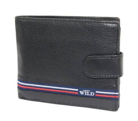 Portfel Męski Skórzany WILD Skóra Licowa Duży Poziomy Z Zapięciem RFID N992L 12,5 x 9,5 x 2 [cm]