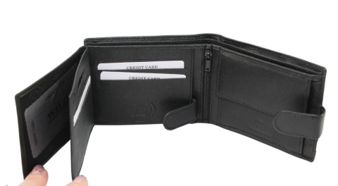 Portfel Męski Skórzany WILD Skóra Licowa Duży Poziomy Z Zapięciem RFID N992L 12,5 x 9,5 x 2 [cm]