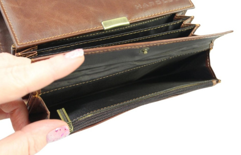 Portfel Skórzany Kelnerski HAROLD'S Skóra Licowa Duży Z Klapką 5291 18 x 10 x 4 [cm]