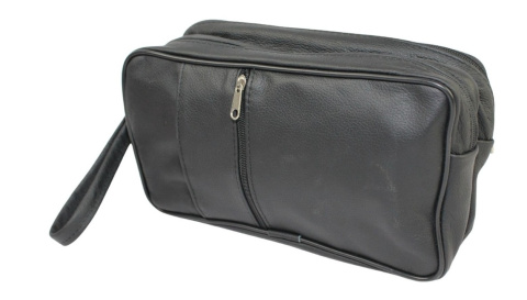 Saszetka Męska Skórzana Bardzo Duża GRETOS (PL) MAKO I Skóra Naturalna CZARNY 27 x 16 x 10 [cm]