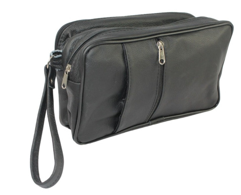 Saszetka Męska Skórzana Bardzo Duża GRETOS (PL) MAKO I Skóra Naturalna CZARNY 27 x 16 x 10 [cm]