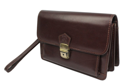 Saszetka Męska Skórzana MARCO (PL) DE LUXE Czekoladowa 23 x 17 x 9 [cm]
