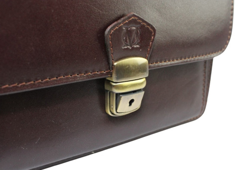 Saszetka Męska Skórzana MARCO (PL) DE LUXE Czekoladowa 23 x 17 x 9 [cm]