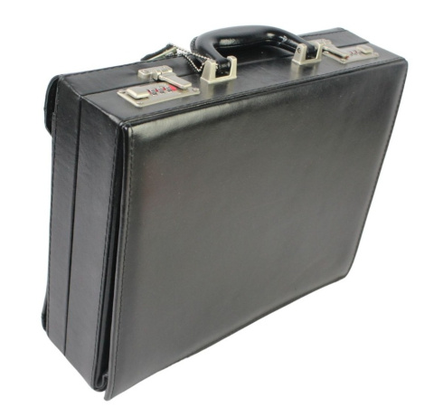 Skórzana Aktówka MARCO (PL) Torba Na Dokumenty Do Pracy CZARNA N-40 38 x 29 x 12 [cm]