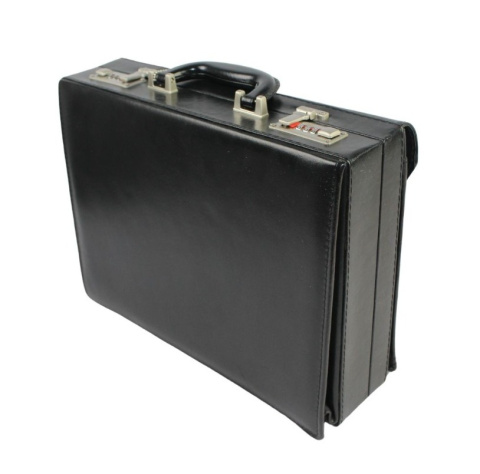 Skórzana Aktówka MARCO (PL) Torba Na Dokumenty Do Pracy CZARNA N-40 38 x 29 x 12 [cm]