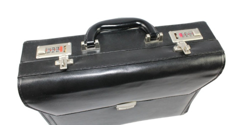 Skórzana Aktówka MARCO (PL) Torba Na Dokumenty Do Pracy CZARNA N-40 38 x 29 x 12 [cm]