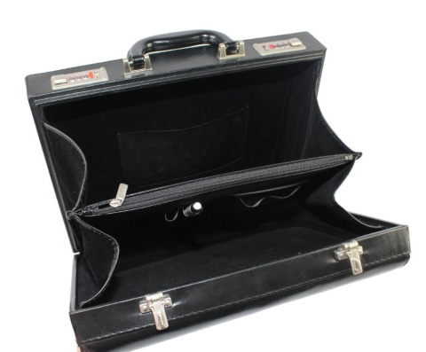 Skórzana Aktówka MARCO (PL) Torba Na Dokumenty Do Pracy CZARNA N-40 38 x 29 x 12 [cm]