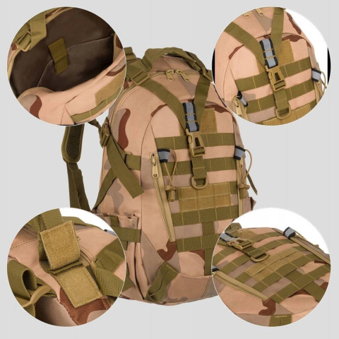 Solidny Plecak Militarny Turystyczny Trekkingowy Survival Taktyczny DUŻY PETERSON BL075 51 x 33 x 17 [cm]