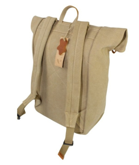 Stylowy i Elegancki Plecak Jennifer Jones JJ4548 Canvas Z Elementami Skórzanymi SŁOMIANY 30 x 43 x 16 [cm]