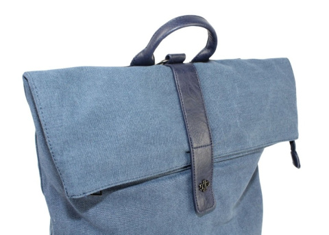 Stylowy i Elegancki Plecak Jennifer Jones JJ4567 Canvas NIEBIESKI 37  x 37 x 17 [cm]