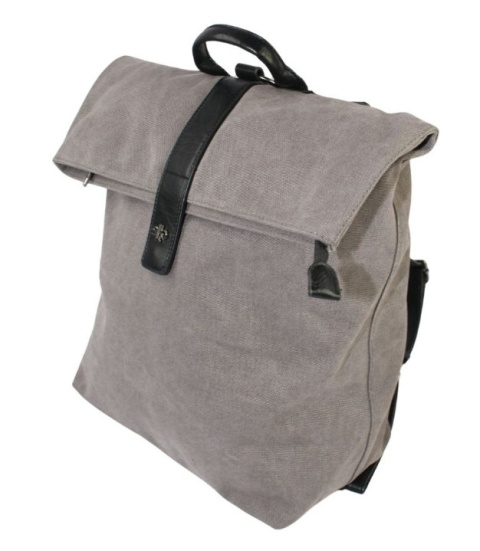 Stylowy i Elegancki Plecak Jennifer Jones JJ4567 Canvas POPIELATY 37  x 37 x 17 [cm]