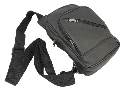 Torba Skórzana Na Ramię Nerka Barkówka Noszona Na Skos GRETOS (PL) Praktyczna I Wygodna 27 x 17 x 5 [cm]