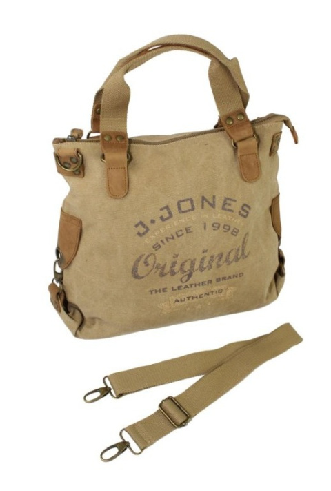 Torebka Jennifer Jones Canvas z Elementami Skórzanymi JJ4541 SŁOMIANY 40 x 31 x 14 [cm]