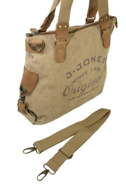 Torebka Jennifer Jones Canvas z Elementami Skórzanymi JJ4541 SŁOMIANY 40 x 31 x 14 [cm]