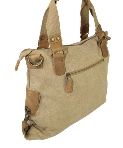 Torebka Jennifer Jones Canvas z Elementami Skórzanymi JJ4541 SŁOMIANY 40 x 31 x 14 [cm]