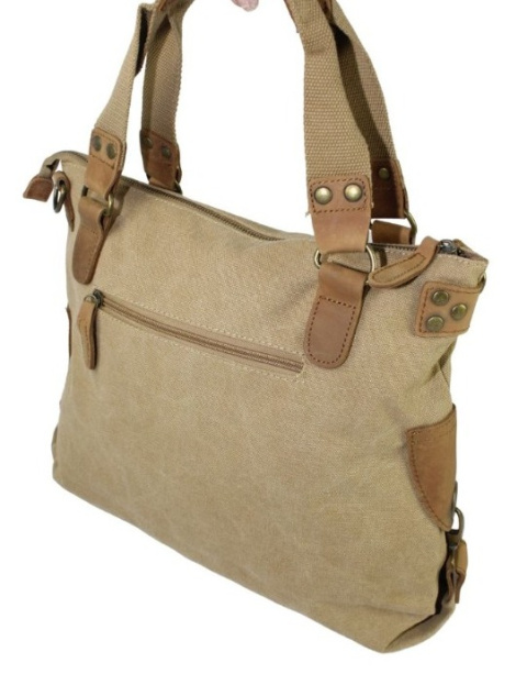 Torebka Jennifer Jones Canvas z Elementami Skórzanymi JJ4541 SŁOMIANY 40 x 31 x 14 [cm]