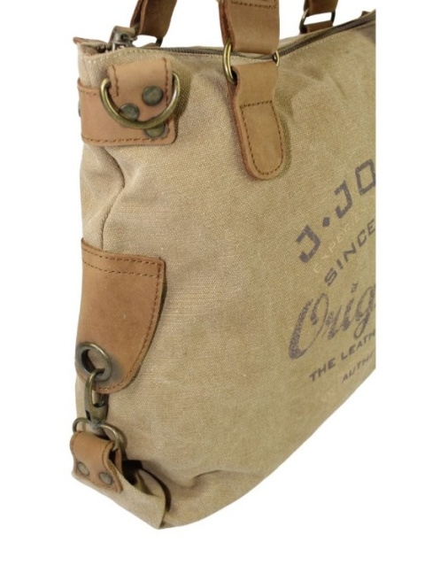 Torebka Jennifer Jones Canvas z Elementami Skórzanymi JJ4541 SŁOMIANY 40 x 31 x 14 [cm]