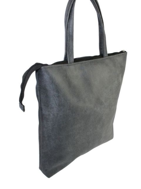 Torebka Na Zakupy Antoszczyk (PL) MARTA Ze Skóry Naturalnej Model Duży 41 x 38 x 8 [cm] GRANATOWY Tekstura