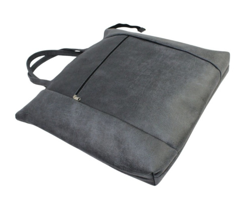 Torebka Na Zakupy Antoszczyk (PL) MARTA Ze Skóry Naturalnej Model Duży 41 x 38 x 8 [cm] GRANATOWY Tekstura
