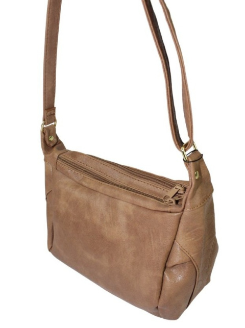 Torebka Skórzana 3303-2 Torebka Klasyczna BAG STREET Listonoszka Skóra Jagnięca JASNY BRĄZOWY