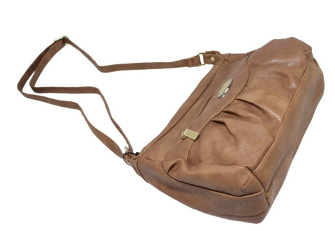 Torebka Skórzana 3303-2 Torebka Klasyczna BAG STREET Listonoszka Skóra Jagnięca JASNY BRĄZOWY