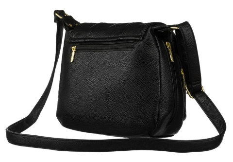 Torebka Z Ekologicznej Skóry Włoskiej Rovicky (PL) R-KP-13-A19-0149 CZARNA Z Klapką 30 x 25 x 12 [cm]